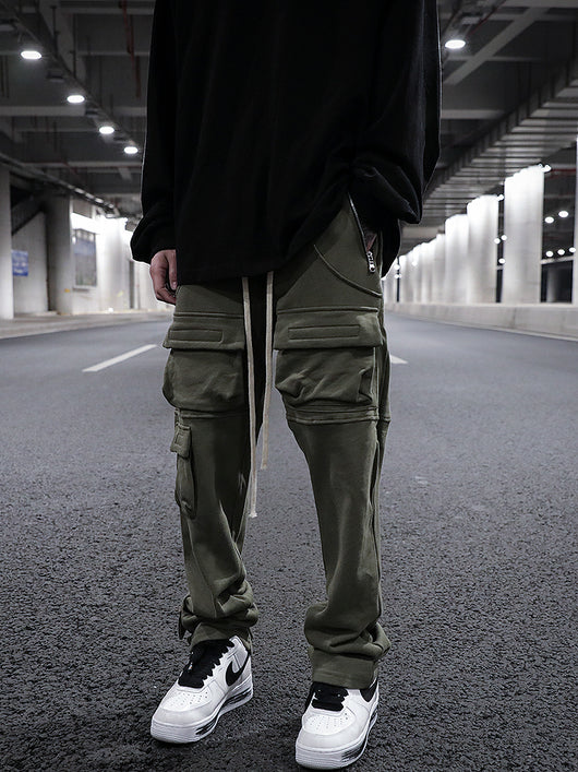 Pantalón de Buzo Recto con Bolsillos Múltiples y Cordón Ajustable - Image 14