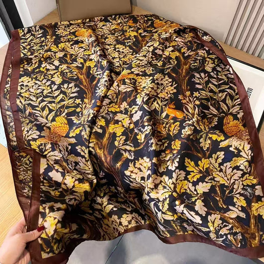 Pañuelo Largo de Satén Xiang Yun con Estampado Coreano - Image 14