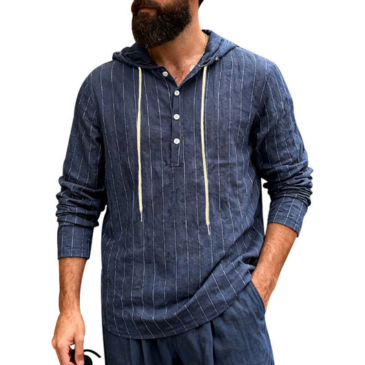Camisa Hoodie Suelta Casual de Manga Larga para Hombre - Image 10