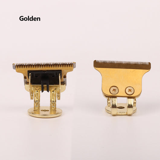 Two silver T9 shaver cutter heads, one front view and one back view, on a white background. - Image 3