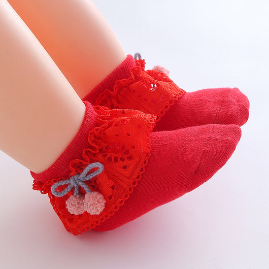 Calcetines de Encaje con Moño para Niñas - Image 3