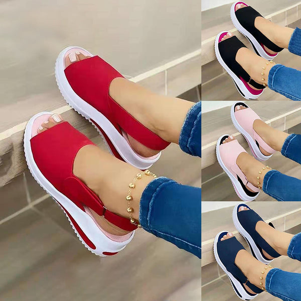 Sandalias Casuales de Verano para Mujer con Cierre de Velcro