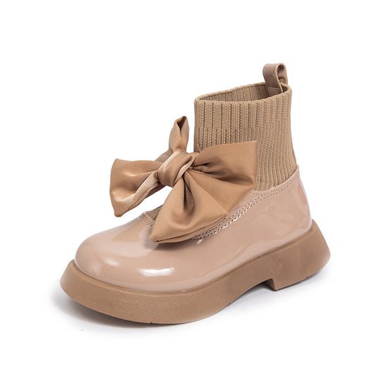 Botas de Cuero Estilo Princesa con Moño para Niñas - Otoño - Image 6