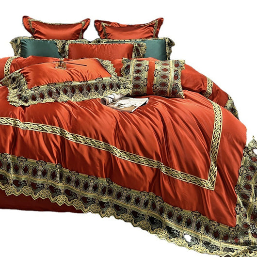 Juego de Cama Brocado Sedoso de Lujo - 4 Piezas Premium - Image 5