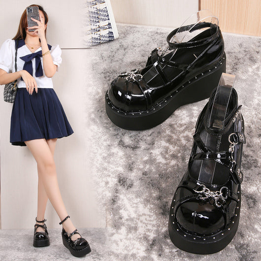 Zapatos Planos Góticos Lolita para Mujer