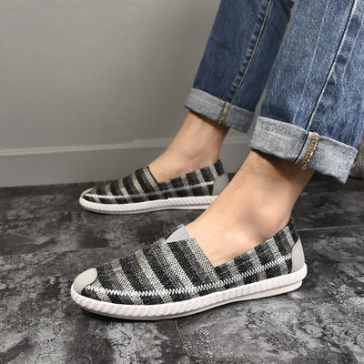 Zapatos de Lona Rayados con Pedal Transpirable para Hombre - Image 3