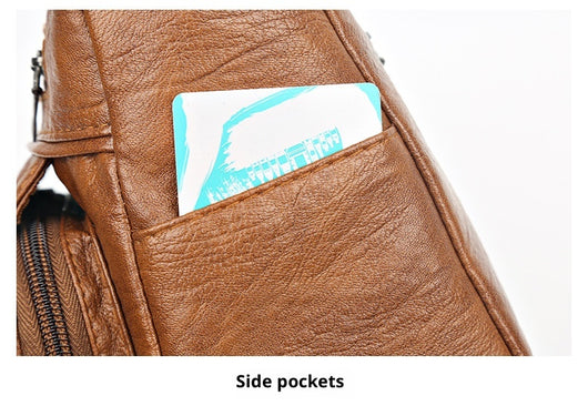 Bolsa Crossbody de Cuero Suave Multibolsillos Versátil - Image 20