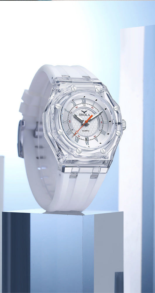 Reloj de Cuarzo con Correa de Silicona Transparente Resistente al Agua - Image 16