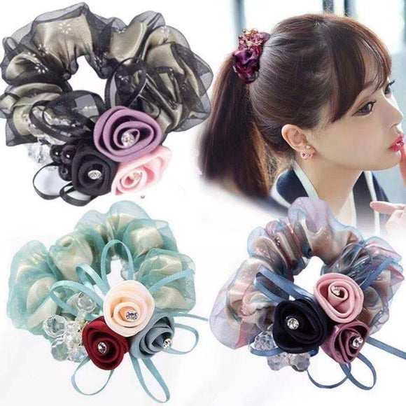 Coletero Floral Grande con Diseño de Flor - Banda para Cabello