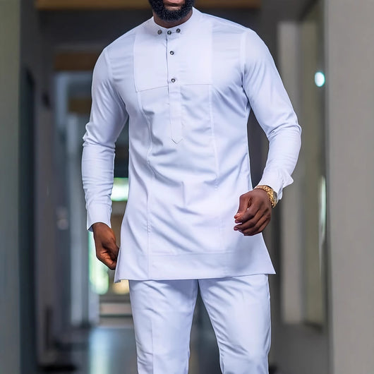Camisa Étnica Africana para Hombre - Manga Larga Primavera Otoño - Image 3