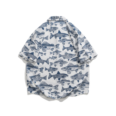 Camisa Estampada Manga Corta Suelta para Hombre Verano - Image 3