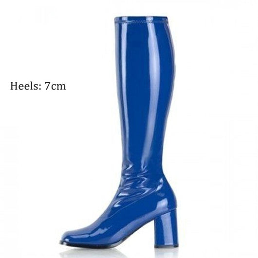 Botas Medianas de Cuero Charol con Tacón Grueso Elástico - Image 13