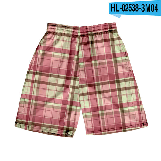 Shorts Casuales a Cuadros para Hombre - Pantalones de Playa - Image 11