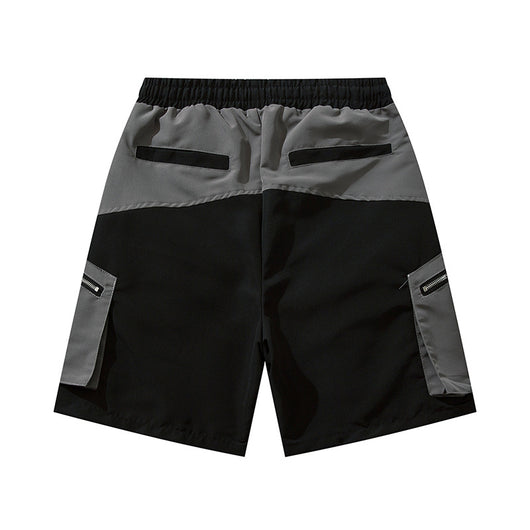 Shorts de Trabajo Patchwork Contraste para Hombre - Casual y Versátil - Image 9