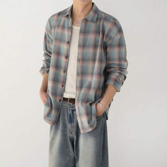 Camisa de Manga Larga con Contraste de Colores para Hombre