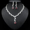 Conjunto de Collar, Aretes y Pulsera de Circonia Cúbica - Joyería Nupcial Elegante
