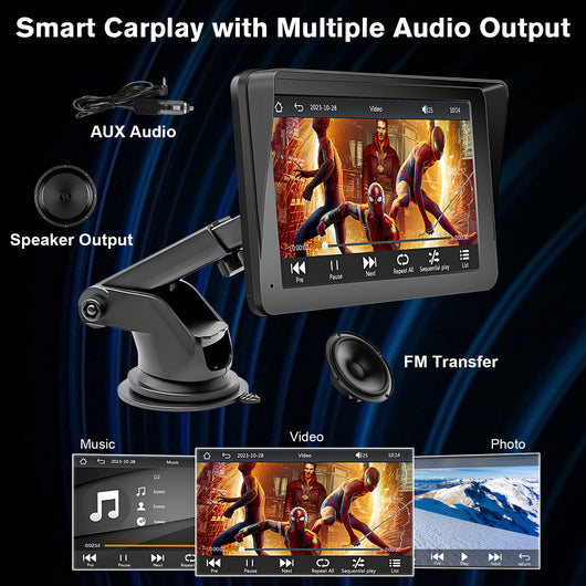 Autoestéreo Portátil 7" con CarPlay Inalámbrico, Android Auto y Bluetooth 5.0 - Image 5