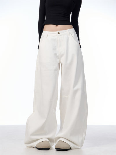 Pantalón Blanco Ancho de Pierna Recta Casual y Suelto - Image 13