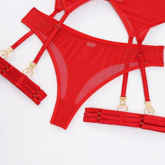 Conjunto de Lencería Sexy con Cinturón de Ligas de Tres Piezas - Image 2