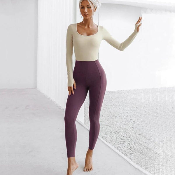 Traje de Yoga Integral con Soporte de Pecho y Manga Larga