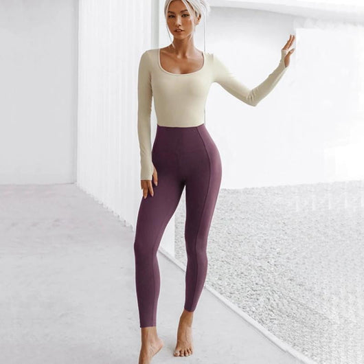 Traje de Yoga Integral con Soporte de Pecho y Manga Larga