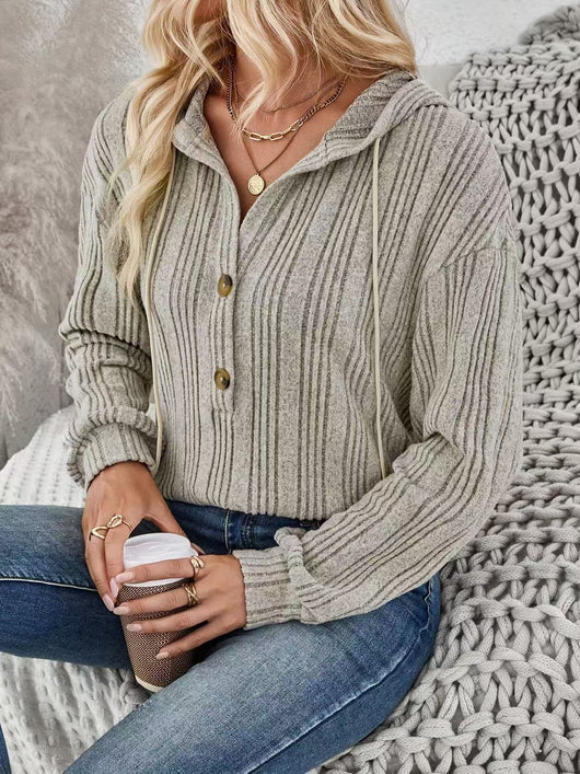 Sudadera con Capucha de Manga Larga en Color Liso para Mujer - Image 9