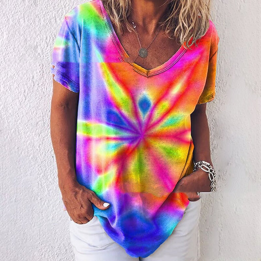 Playera Oversize Tie-Dye Arcoíris para Talla Plus - Image 9