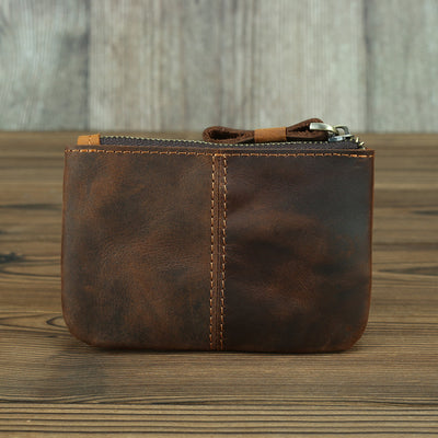 Monedero Compacto de Cuero Crazy Horse Estilo Retro para Hombre - Image 17