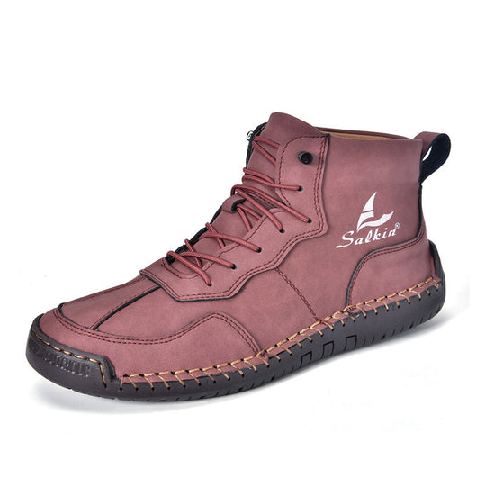 Botas Altas Retro de Cuero - Estilo Casual Urbano - Image 7