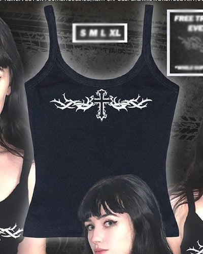Top Camiseta Gótica Punk Fairy Grunge con Estampado Gráfico Sexy - Image 11