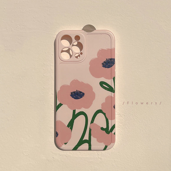 Funda para Celular con Flores Pintadas a Mano