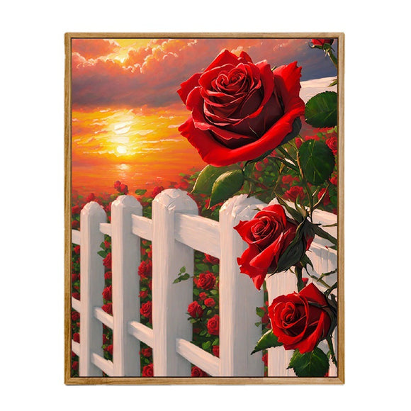 Kit de Pintura Digital al Óleo Rosa Avanzado DIY