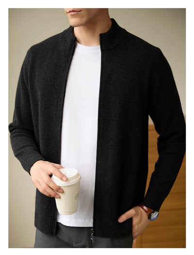 Cardigan con Cuello de Pie y Cierre de Cremallera para Hombre - Image 4