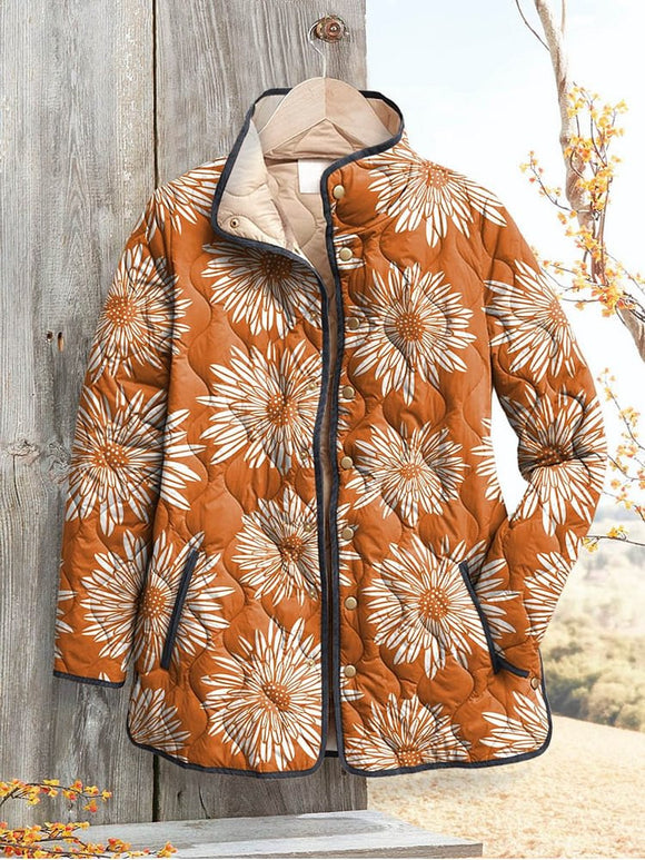Chaqueta Acolchada para Mujer con Estampado Floral Digital