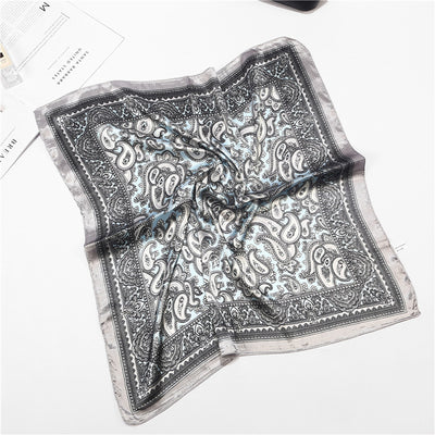 Pañuelo de Seda Satinado Turbante Bohemio Cuadrado para Mujer - Image 9