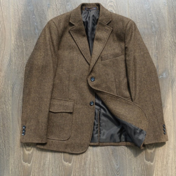 Chaqueta de Trabajo Tweed Vintage Americana Peso Pesado Espiga