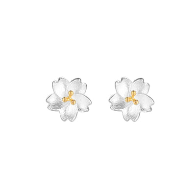 Aretes de Plata 925 Flor de Cerezo Elaborados a Mano - Image 4