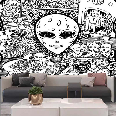 Tapiz Decorativo con Estampado Alien - Tela de Fondo para Pared - Image 12
