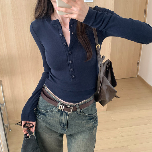 Blusa Interior Ajustada de Manga Larga Pure Desire - Diseño Elegante para Mujer