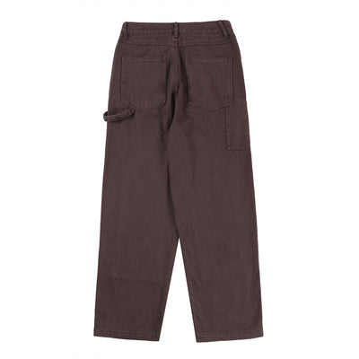 Pantalones Vaqueros Rectos Sueltos Multi-bolsillos Color Sólido - Image 15