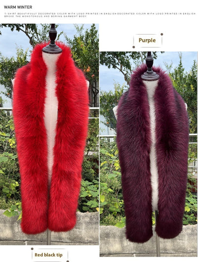 Bufanda Larga de Felpa Versátil para Mujer - Calidez y Estilo - Image 45