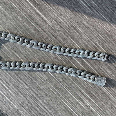 Cadena Cubana Hip Hop 15mm Tres en Uno con Cierre Nariz de Cerdo - Collar y Pulsera - Image 10