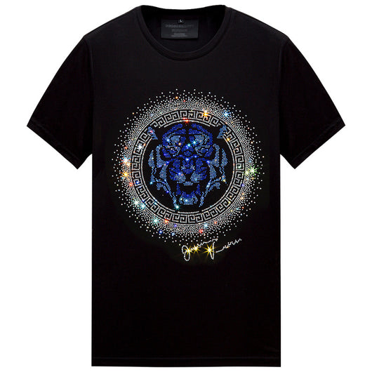 Camiseta Tigre Strass Talla Grande Hombre Manga Corta Algodón Verano - Image 5
