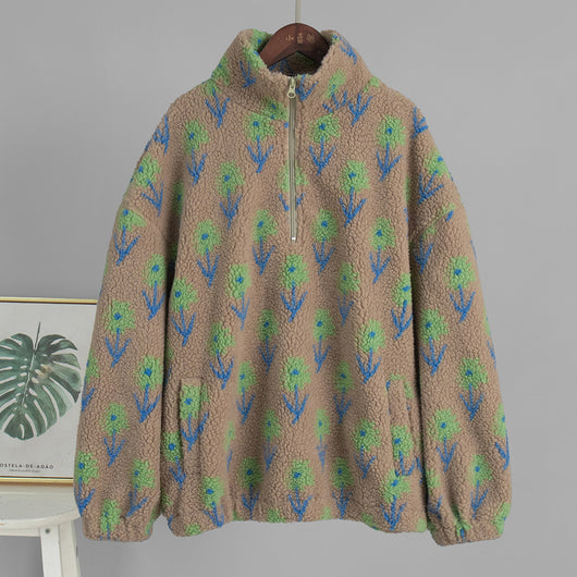 Sudadera con Capucha y Cierre Medio de Felpa Jacquard - Image 7