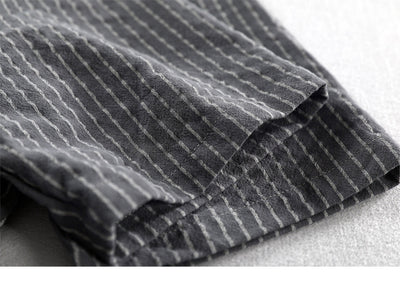 Camisa Casual Holgada de Manga Corta a Rayas para Hombre Talla Grande - Image 10