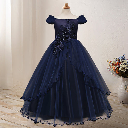 Vestido Princesa de Hombro Descubierto con Flores - Image 15