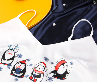Pijama de Satén Femenino con Estampado de Seda y Tirantes - Image 14