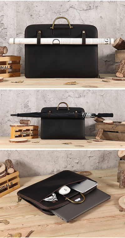 Maletín Ejecutivo de Cuero Crazy Horse para Hombre - Bolsa Portacomputadora - Image 11