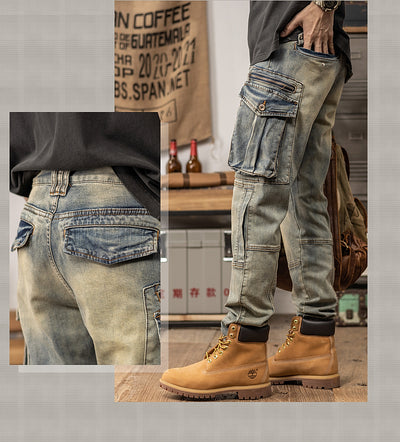 Pantalones Casuales Retro Slim Fit de Corte Recto para Primavera y Otoño - Image 8