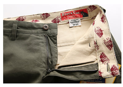Pantalones Casuales Rectos de Algodón Twill Retro para Hombre - Image 20